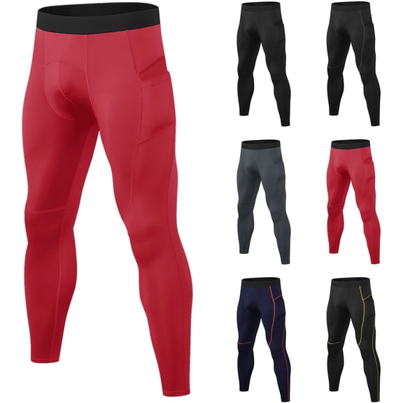 Men's Sports Stretch Leggings Trousers Breathable Quick-drying Wicking Fitness Compression Pants Yellow