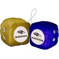 thumbnail image 1 of Baltimore Ravens Fuzzy Dice NFL Football Team Logo Plush Car Truck Auto, 1 of 1