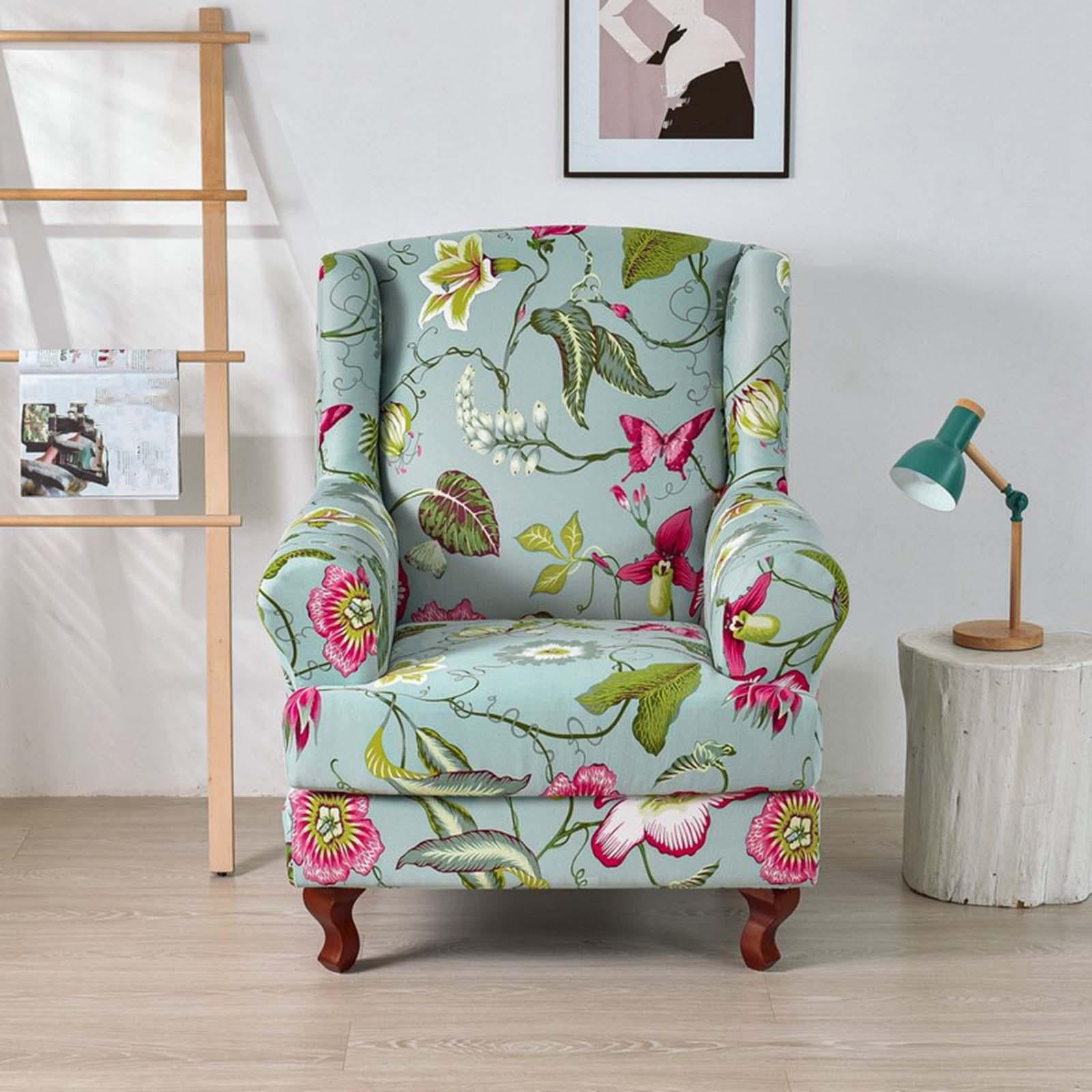 Stretch Wingback Chair Cover Sofa Cover Washable Chair Protector Armchair Cover Single Sofa Seat Cover for Wedding