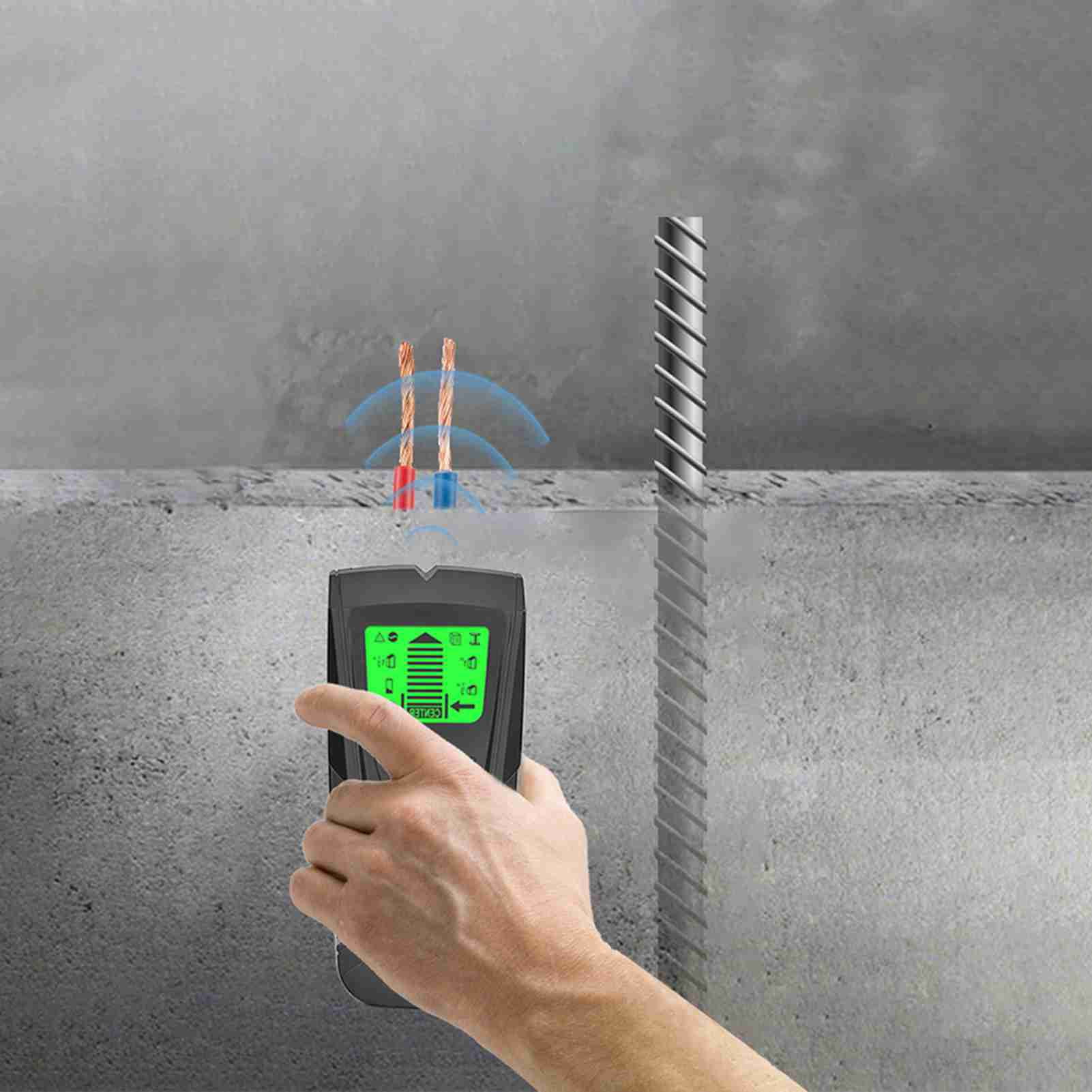Yajisi 3 In 1 Metal Detector LCD Display Live Wire Wood Stud Finder Wall Scanner (Black)