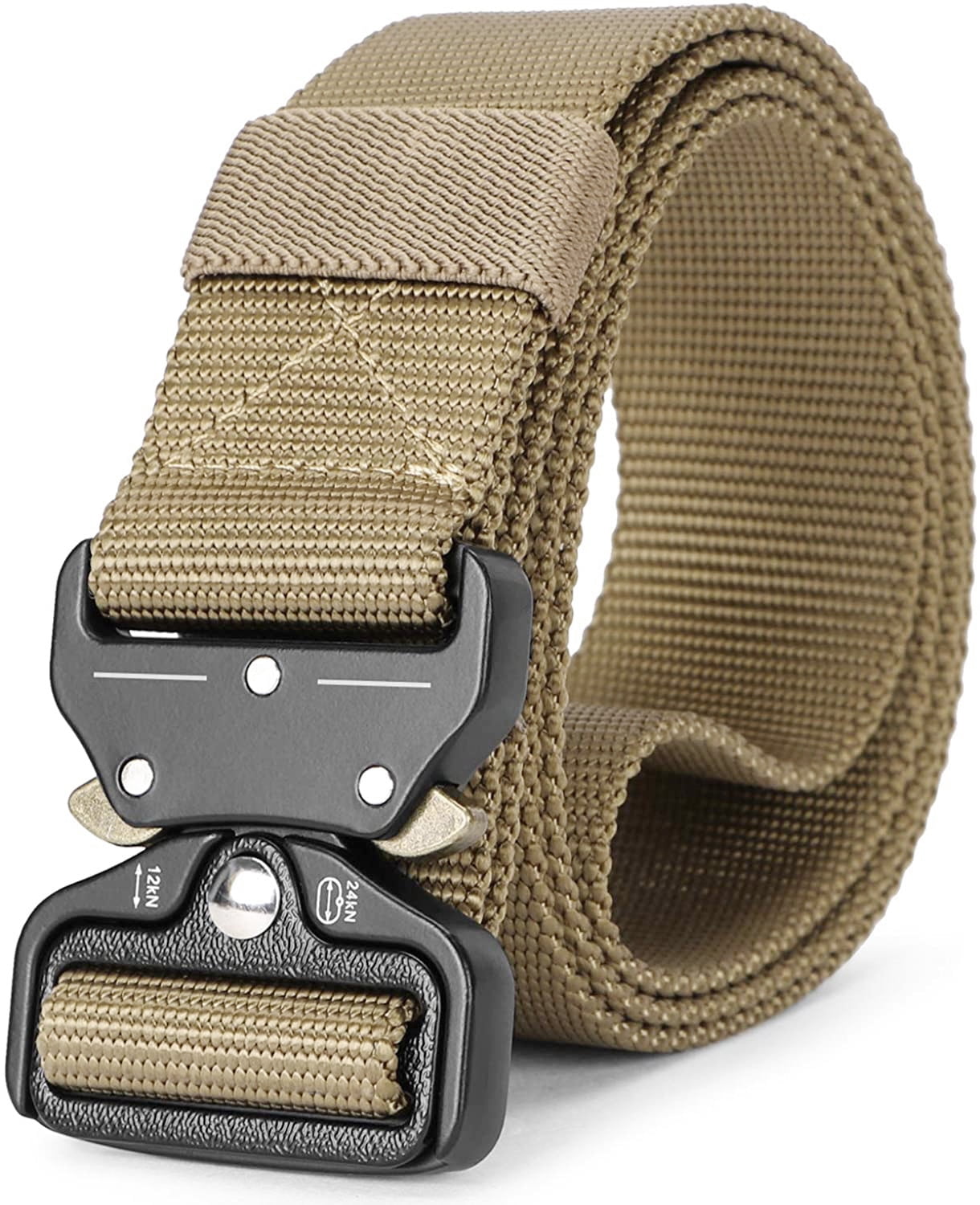 WHIPPY Nylon Belt for Men,  Work Belt with Heavy Quick Release Buckle, Black