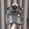 thumbnail image 1 of Cowsor Kids Biker Denim Vest for Boys & Girls | Western Motorcycle Jean Jacket Sleeveless Top for Kids, 1 of 6