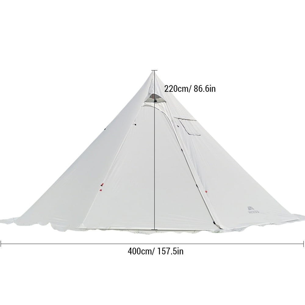 Camping Pyramid Teepee Tent with Stove Jack, Tipi Hot Tent for 4 6 People