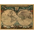 thumbnail image 3 of Blaeu, Johannes 24x19 Black Modern Framed Museum Art Print Titled - New and Accurate Map of the World, 3 of 5