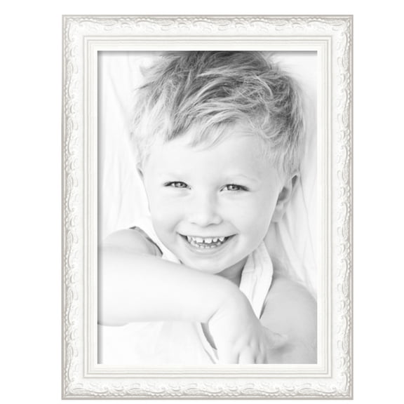 ArtToFrames 17" x 24" Majestic White Picture Frame, 17x24 inch Silver Wood Poster Frame (WOM-5198), Pack