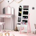 thumbnail image 5 of Standing Jewelry Cabinet for Girls, Kids Organizer with Mirror Armoire Storage 2 Drawers 3 Shelves Earring Slots, White, 5 of 6