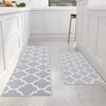 thumbnail image 1 of DecorX Kitchen Rugs and Mats Non-Slip Absorbent Cushioned Mats for Kitchen Floor, Entryway, Hallway and Dining Room, Bathroom, Laundry Room Machine Washable Kitchen Rugs Set 59"x20"+39"x20", Grey, 1 of 1