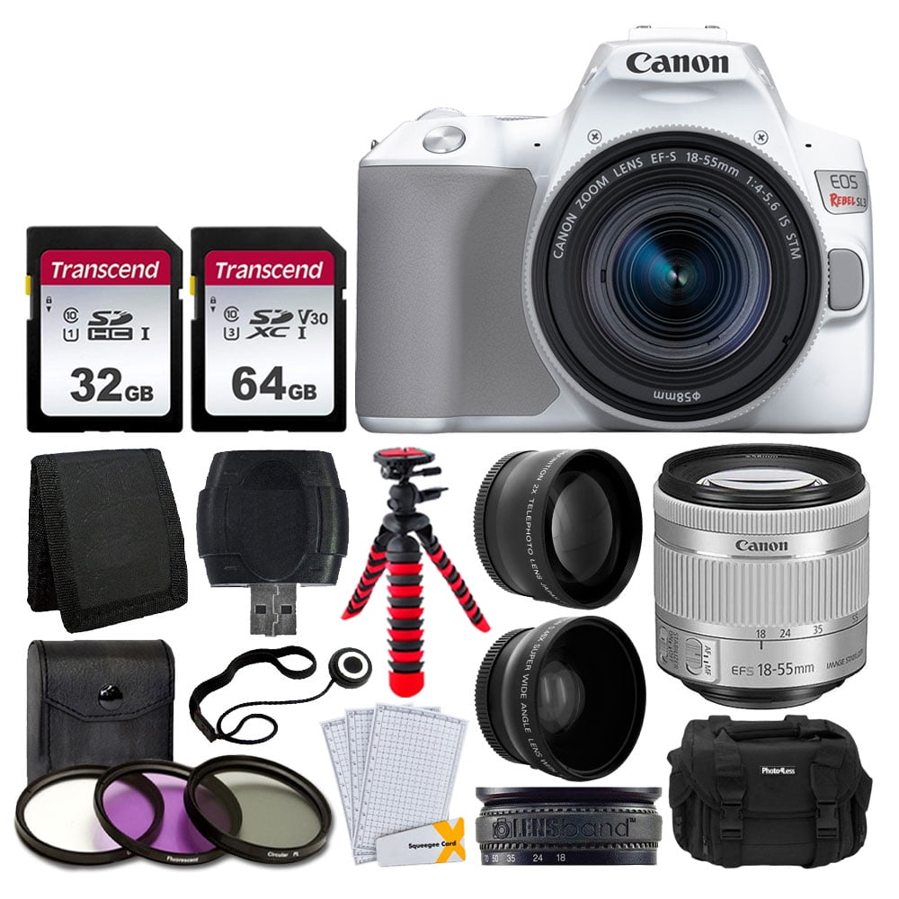Canon EOS Rebel SL3 Digital SLR Camera (White) + EFS 1855mm f/45.6