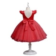 thumbnail image 5 of MEZZALL Newborn Girls Dress Performance Dress Party Dress Bow Mesh Skirt Princess Dress Flower Girl Dresses Trendy Sundress, Red, 6-12 Months, 5 of 5