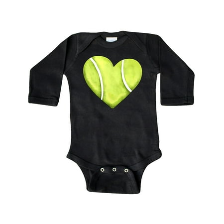 

Inktastic Tennis Ball in Heart Gift Baby Boy or Baby Girl Long Sleeve Bodysuit