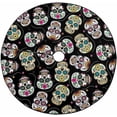 thumbnail image 1 of FMSHPON Beautiful Skulls Black Xmas Christmas Tree Skirt Stand Mat for Holiday Party Decoration Indoor Outdoor 48 inches, 1 of 3