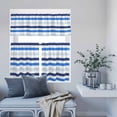thumbnail image 6 of 3 Piece Kitchen Curtains and Valances Set Blue Ombre Striped Cafe Curtains 36 Inch Length Farmhouse Stripes Simple Art Valance & Tier Curtain for Living Room Bedroom Small Window 54"x18"+27"x36"*2, 6 of 6