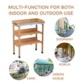 thumbnail image 7 of Outdoor Wooden Potting Bench Table with Metal Tabletop,3 Layers Outdoor Work Bench for Garden,Garage,Light Brown, 7 of 7