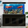 thumbnail image 3 of Aquarium Background Under The Sea Coral Reef Scenery Backdrop Terrarium Background Underwater Ocean Fish Tank Background with 10EVA Double-Sided Tape, 24X12IN, 3 of 5