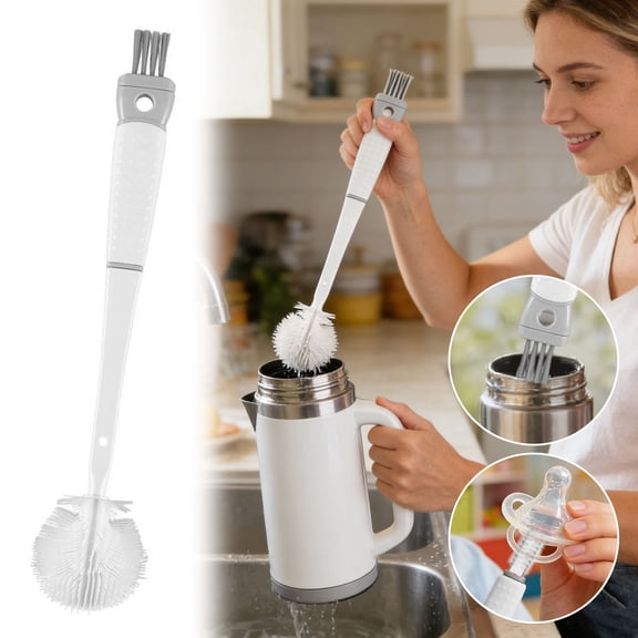 Clearance! Bottle Washer, 2-in-1 Water Bottle Cleaner Brush,13.5“ Travel Bottle Brush Cleaner, Removable Nipple Brush,Detail Brush for Cup Lid Gap