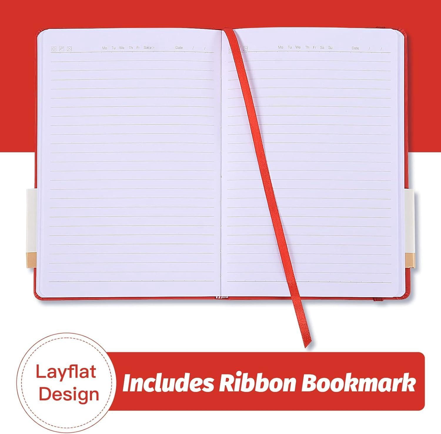 Hardcover-journal-notebooks  6 Packs A5 Lined Journals Notebook For Writing 200 Pages 8.2 X 5.5 Inch 6 Colors Classic Ruled Notebooks Work/travel/college
