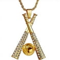 thumbnail image 5 of Daolelai Baseball Bat Diamond Gold-Plated Necklace, 5 of 8