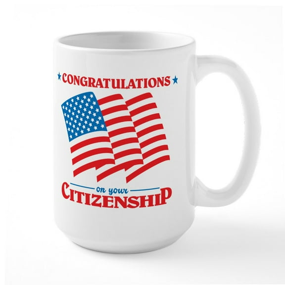 CafePress - New US Citizen Mugs - 15 oz Ceramic Large White Novelty Mug
