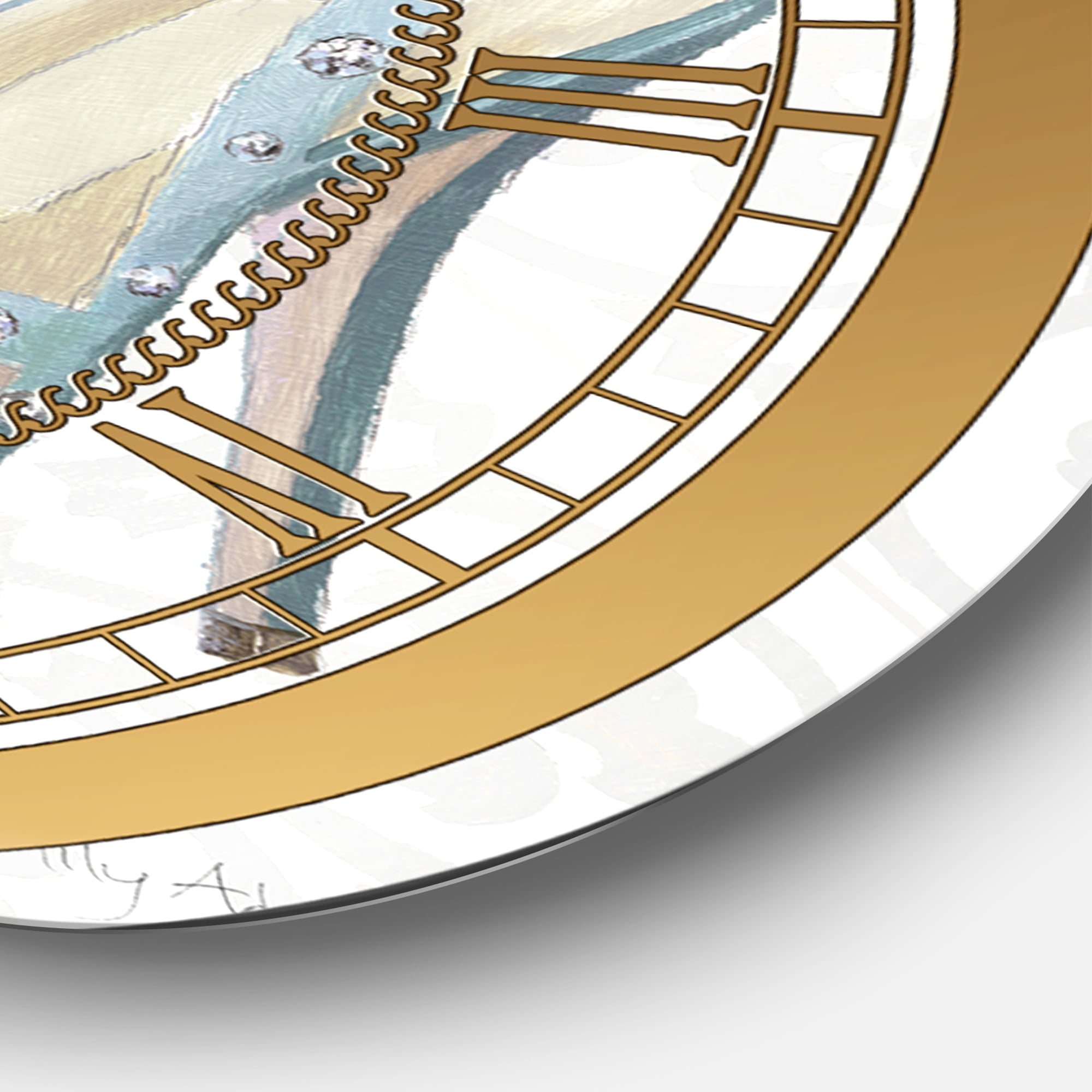 Designart 'Glam cosmetics Blue Shoes' Glam wall clock