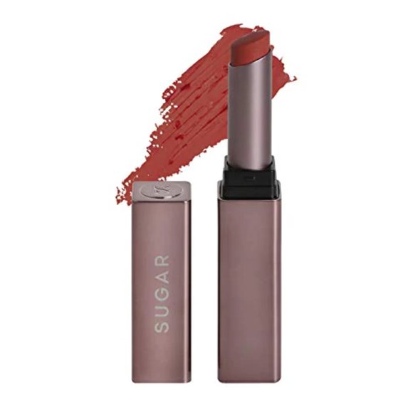 SUGAR Cosmetics - Mettle - Satin Lipstick - 06 Augusta (Orange Coral) - 2.2 gms - Waterproof, Longlasting Lipstick for a Silky and Creamy Finish, Lasts Up to 8 hours