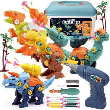 Take Apart Dinosaur Toys with Electric Drill, STEM Educational Construction Building Toys Gift for Toddlers Boys Girls Ages 3 