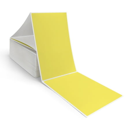 8NET 4 x 6" Yellow Fanfold Direct Thermal Mailing Shipping Labels Self Adhesive, 4000 Labels per case, Compitable with Most Thermal Printers