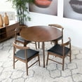 thumbnail image 2 of Allora 5-Piece Mid-Century Dining Set w/ 4 Pu Leather Dining Chairs in Black, 2 of 7