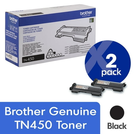 Brother Genuine High Yield Toner Cartridges, TN450, Replacement Black Toner Two Pack, Page Yield Up To 2,600 (Brother Tn450 Best Price)