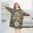 thumbnail image 5 of FORMRS Wearable Blanket Hoodie with Sleeves for Kids Cozy Flannel Sweatshirt, Floral Wilderness Pattern, 5 of 7