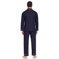 thumbnail image 5 of ANLIQI Mens 100% Cotton Pajama Sets Button Down Mens Pajama Sets Long Sleeve Knit mens Pajama Sets with Pockets(Navy Blue,M), 5 of 9