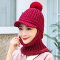 thumbnail image 4 of Kiplyki Women's Cold-proof Neck Protection One-piece Hat Warm Knitted Hat, 4 of 6