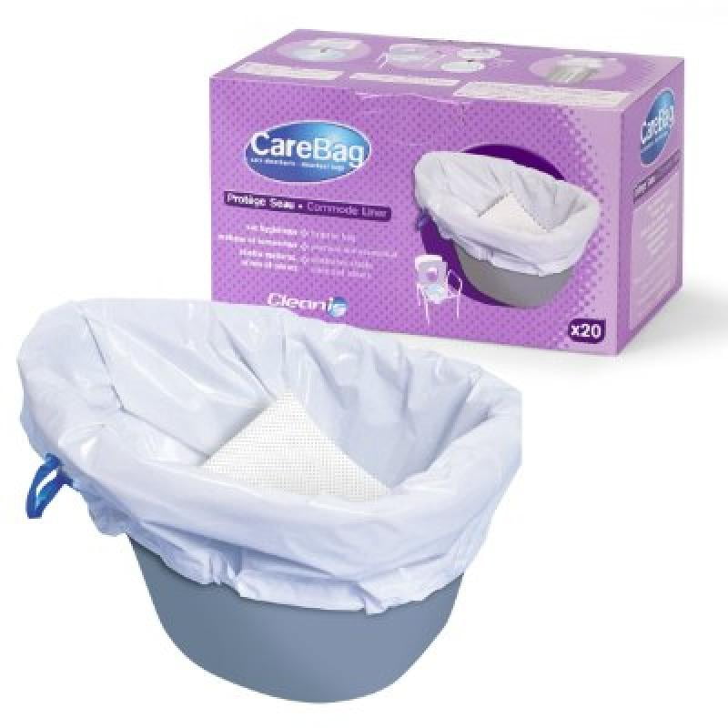 Carebag Commode Liners with Super Absorbent Pad, 20 bags