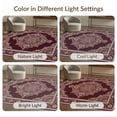 thumbnail image 7 of ODIKA 8'x10' Washable Area Rug Non-Slip Chair-Friendly Mat Deep Maroon Symmetrical Design Balanced Decorative Flat Accent for Dining Room, Large Office, Lounge, 7 of 7