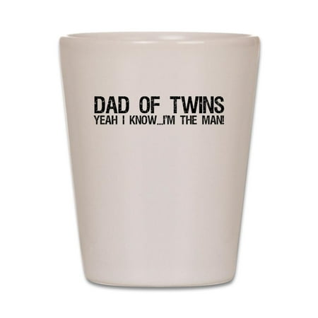 

CafePress - Dad Of Twins - White Shot Glass Unique and Funny Shot Glass
