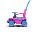 thumbnail image 4 of RoverKid 2-in-1 Toddler Sport Ride On & Push Car (Ages 2+) — Pink & Blue, Leather Seat, Music, Parent Push Handle, Kids Ride-On Toy, 4 of 6
