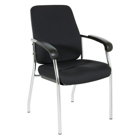 Office Star Products High Back Guest Chair with Chrome Frame in Coal Finish