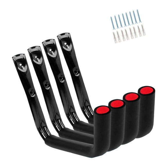 Vertical Storage Hooks Heavy Duty Metal Hangers for Workshop Tools Bike Rack 4 Pack Wall Mounted Tool Hangers