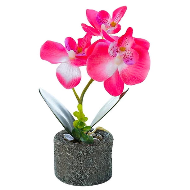 Orquídea artificial Flor y maceta Simulación Flor en maceta Mesa de oficina en casa Decoración floral falsa, JH1733, Rosa Jumpingount HA7712-01B