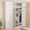 White-86''H-Arc, variant on SteeLoong 86" H Metal Armoire Wardrobe Closet, Modern Tall Clothing Storage Cabinet with Adjustable Shelves and Hanging Rod,White