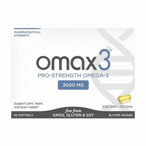 Omax3 Professional Omega-3 Fish Oil Concentrate Soft-Gels, 60 Count