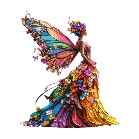 lixuesong Acrylic Butterfly Fairys Figurines Sculptures Female Statues Decorative Ornament for Living Room,Bedroom Home Decors
