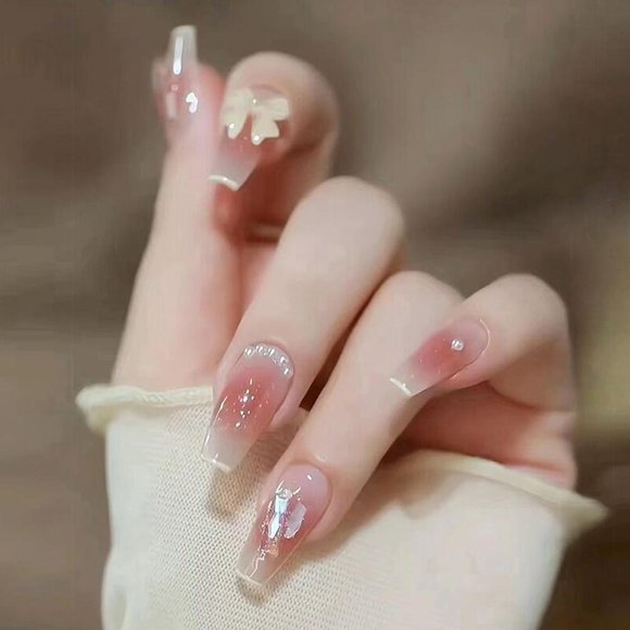Fake Nail Art Long False Nail Panel Nail Enhancement Wearing Nail Ins Advance✨j I2O1