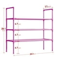 thumbnail image 4 of Sakugi 3-Tier Shoe Rack, Sturdy Shoe Organizer, Shoe Shelf Holds up to 16 Pairs of Shoes, Assembled Length, 28 in, Pink, 4 of 5