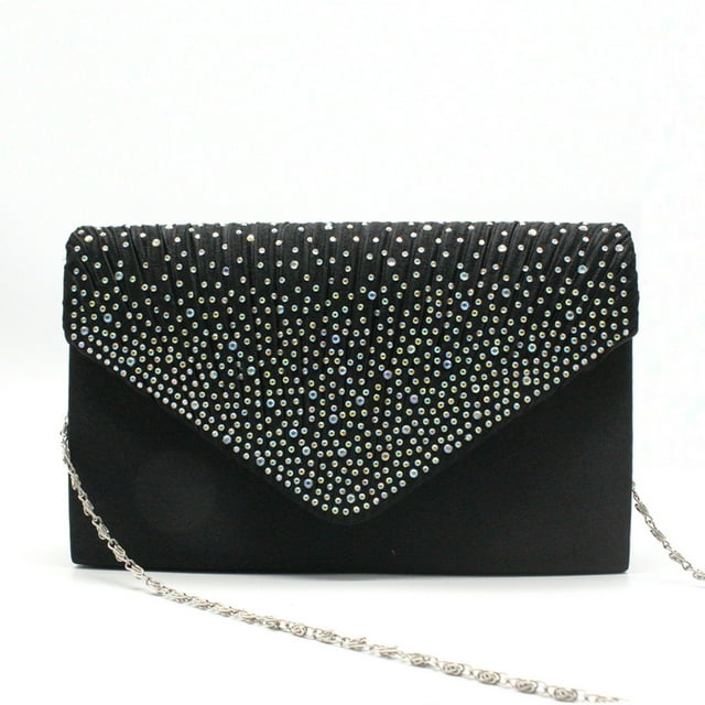 Qarigey Bolso tipo sobre para mujer, reemplazo Rectangular portátil, bolso de mano de fiesta de negocios de Color sólido a la moda, regalo de Bolsas de mensajero y de hombro Negro
