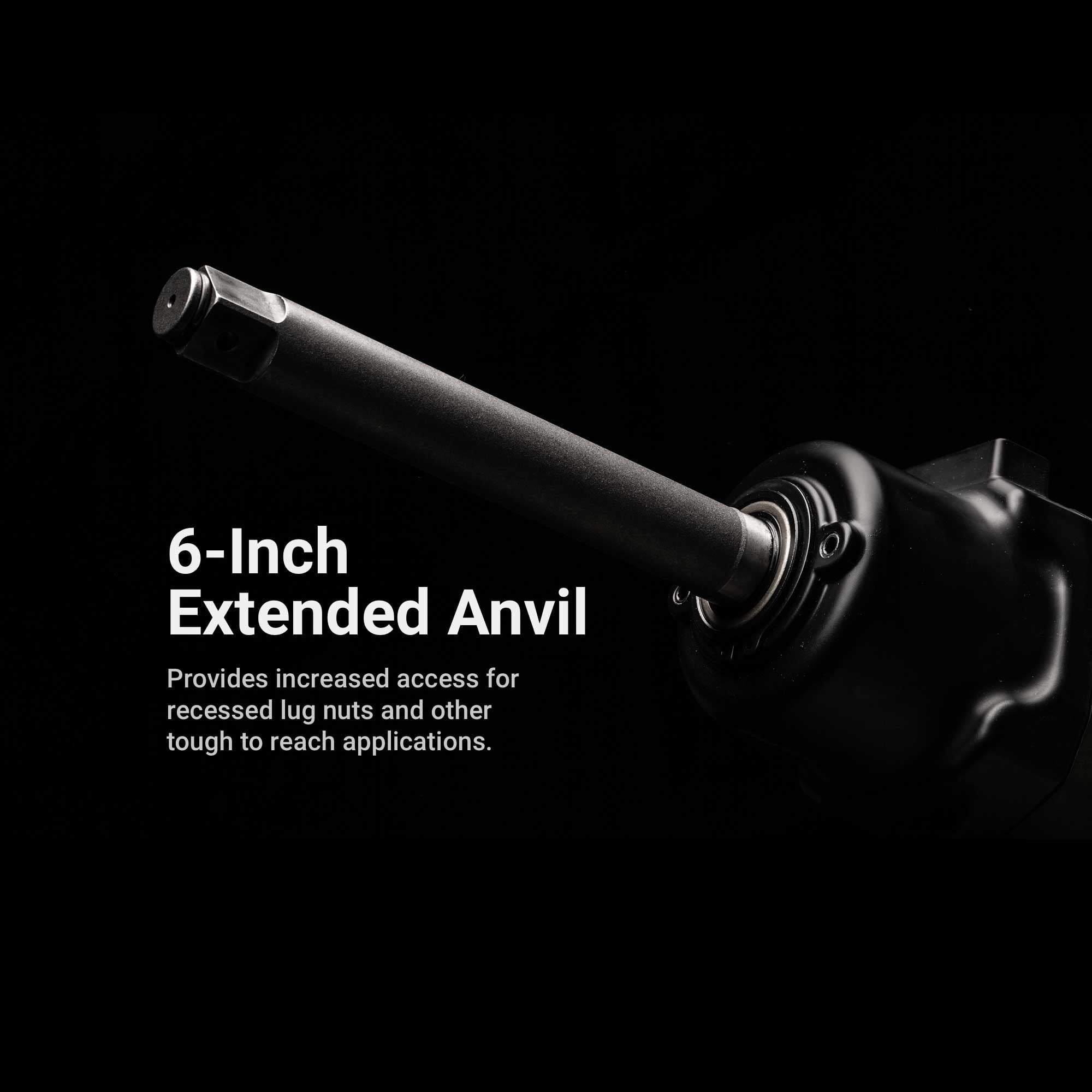 Capri Tools 3/4 in. Twin Power Air Impact Wrench with 6 in. extended anvil, 1490 ft. lbs.