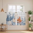 thumbnail image 2 of Orange Blue Starfish Coastal Kitchen Curtain for Berdoom Living Room Cafe 54 Inch Length, Summer Beach Eucalyptus Retro Tiers Curtains Light Filtering Drapes Window Treatment 2 Panels 52"Wx54"L, 2 of 8