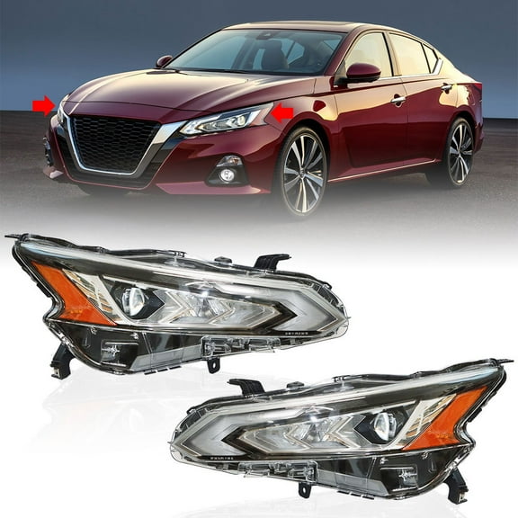 2pc LED Headlight Assembly Replacement for Nissan Altima 2019 2020 2021 Left Right Pair Driver & Passenger Side