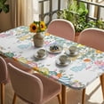 thumbnail image 3 of Easter Bunny Table Cloths for 4 Foot Rectangle Tables, Eucalyptus Leaves Spring Easter Eggs Country Patio Waterproof Elastic Fitted Tablecloths, Washable Rectangular Table Cover for Camping, 3 of 8