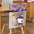 thumbnail image 4 of Luoshdecor Christmas Chair Back Covers, Winter Purple Reindeer Santa Snowman Chair Cover for Kitchen Holiday Home Party 18x21 in, 4 of 6
