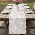 thumbnail image 4 of Nautical Seashell Table Runner 70 Inches, Summer Coastal Marine Shells Beige Bed Runner Dresser Scarves Tabletop for Indoor Outdoor Parties/Ceremony/Banquet, 13" x 70", 4 of 9